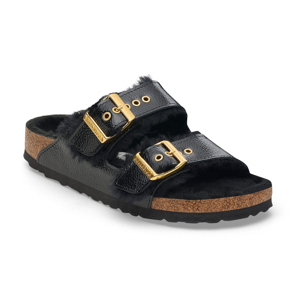 Arizona Shearling Naplak Black Natural Leather Patent/Shearling