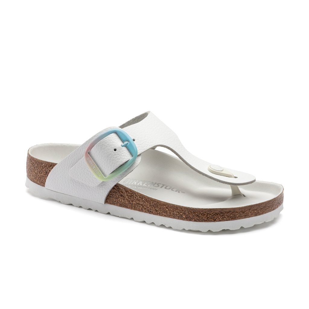 Gizeh Big Buckle Ombre White Smooth Leather